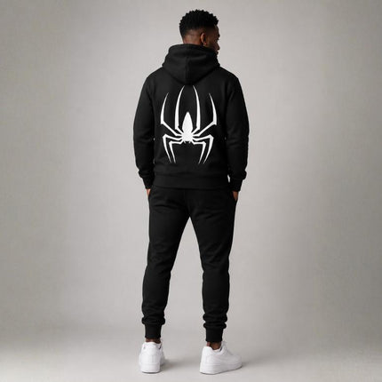 Black Unisex Spider Hoodie Roydel Graphic Tee's