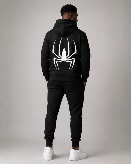 Black Unisex Spider Hoodie Roydel Graphic Tee's