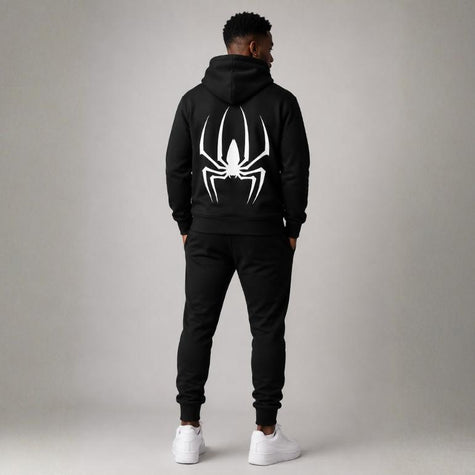 Black Unisex Spider Hoodie Roydel Graphic Tee's