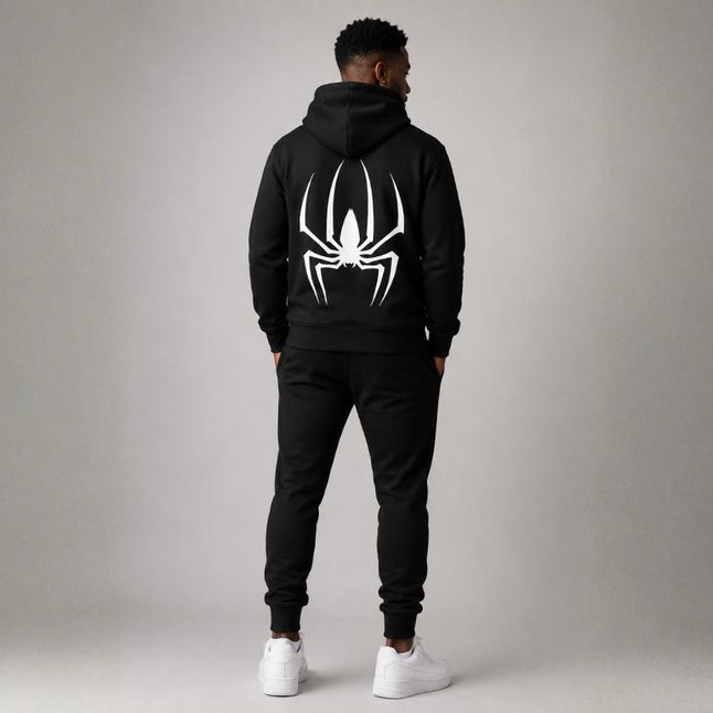 Black Unisex Spider Hoodie Roydel Graphic Tee's